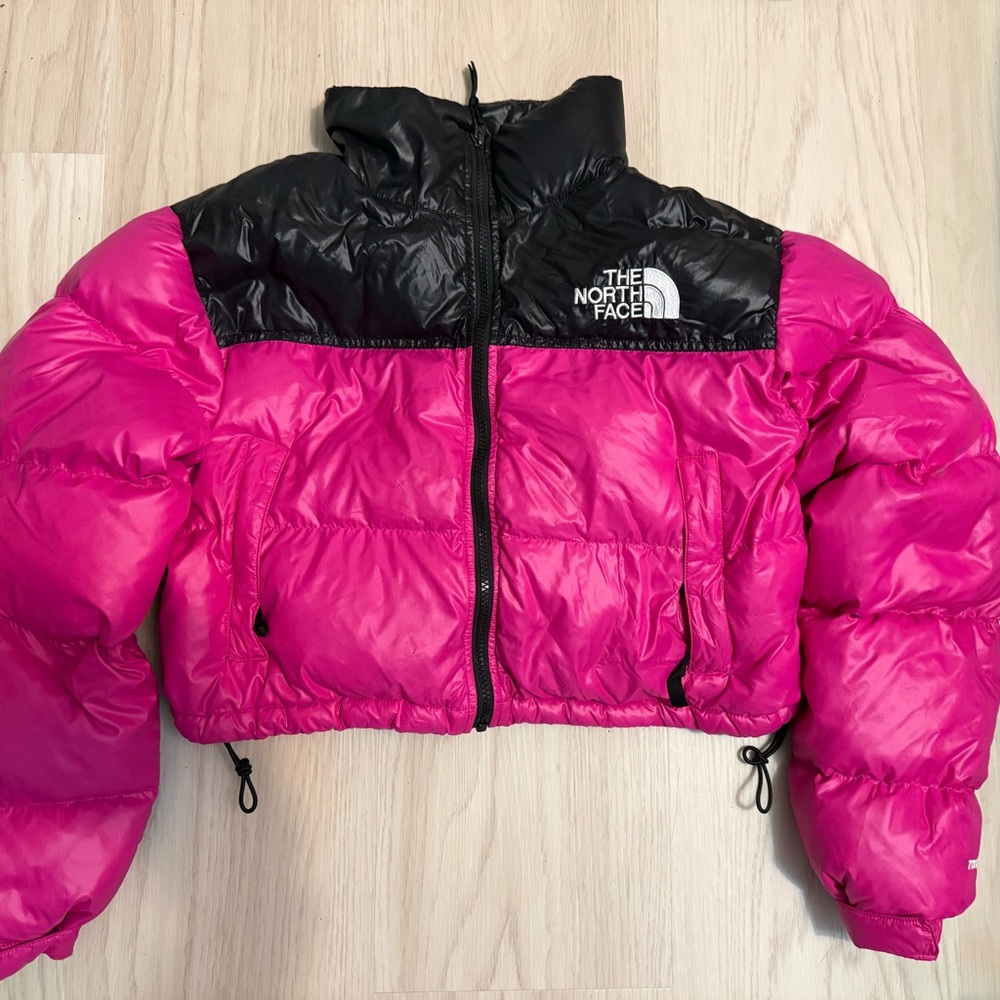 The North Face Fuchsia and Black Cropped Jacket